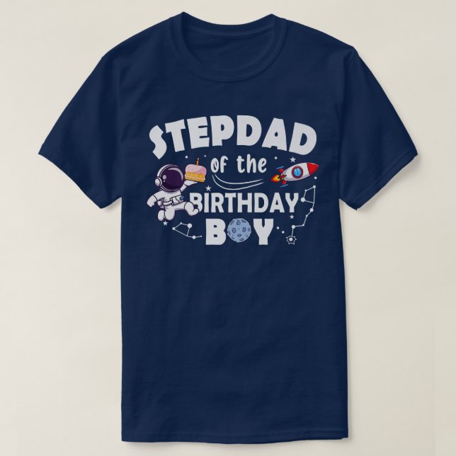 Stepdad vom Geburtstag des Astronauten-Raumfahrtth T-Shirt (Design vorne)