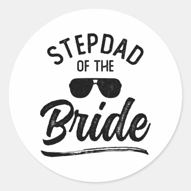 Stepdad von der Braut Matching Wedding Party Runder Aufkleber (Vorderseite)
