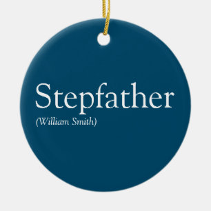 Stepfather definiert Stepdad Modernes Blau Keramik Ornament