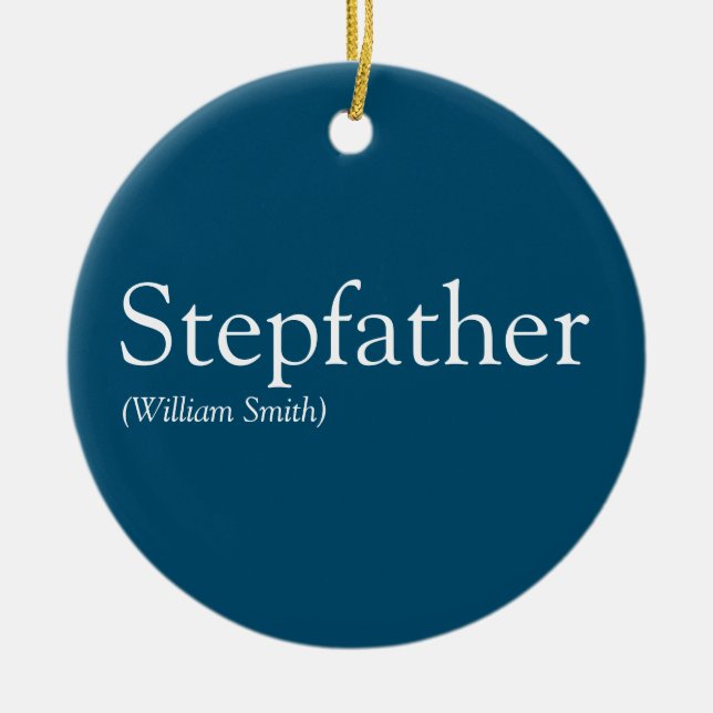 Stepfather definiert Stepdad Modernes Blau Keramik Ornament (Vorne)