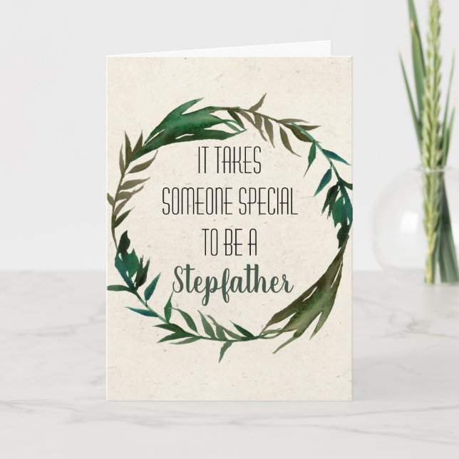Stepfather Father's Day Step-dad Blätter Card Karte (Vorderseite)