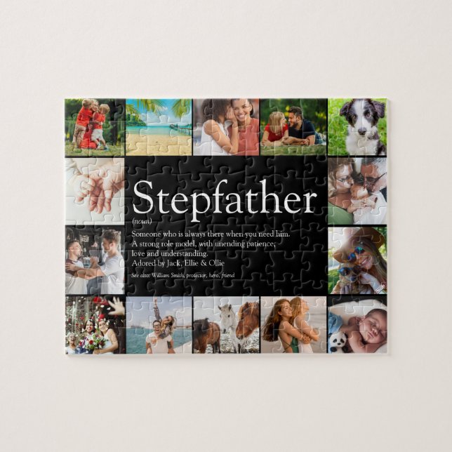 Stepfather, Stepdad Definition 14 Foto Schwarz Puzzle (Horizontal)