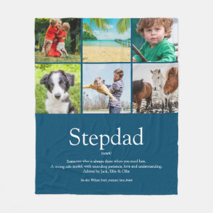 Stepfather Stepdad Definition 6 Foto Collage Blue Fleecedecke