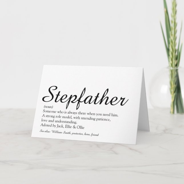 Stepfather Stepdad - Definition der besten aller Z Karte (Vorderseite)