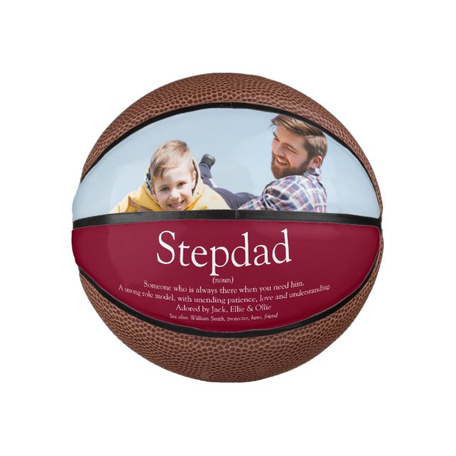 Stepfather Stepdad Definition Foto Burgundy Mini Basketball (Vorderseite)