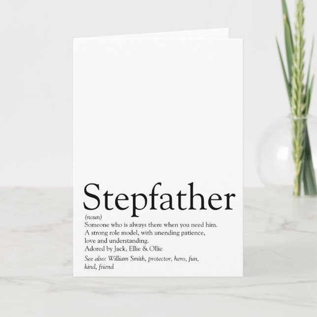 Stepfather, Stepdad Definition Karte (Vorderseite)