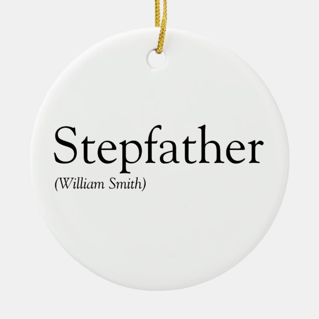 Stepfather, Stepdad Definition Schwarz und Weiß Keramik Ornament (Vorne)