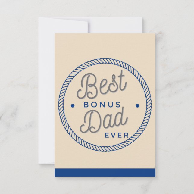 Stepfather Vathers Day Cards, Beige Best Bonus Vat Karte (Vorderseite)