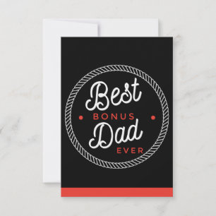 Stepfather Vathers Day Cards, Black Best Bonus Vat Karte