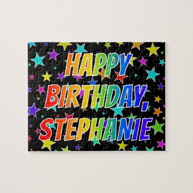 "STEPHANIE" First Name, Fun "HAPPY BIRTHDAY" Puzzle (Horizontal)