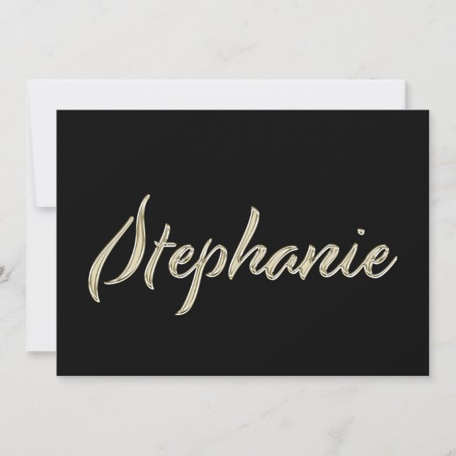 Stephanie white gold Handwriting Karte (Vorderseite)