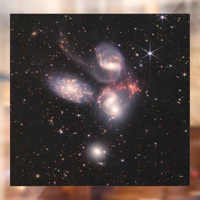 Stephans Quintet 5 Galaxies Deep Field James Webb Fensteraufkleber (Blatt 2)
