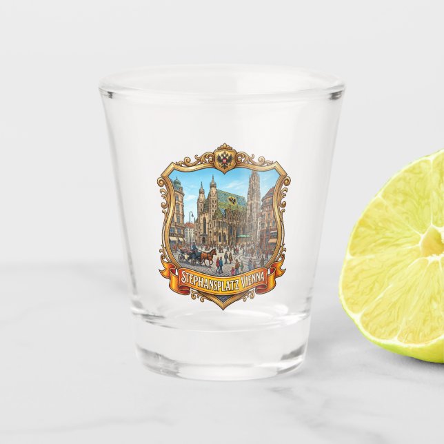 Stephansplatz Österreich Schnapsglas (Vorderseite)