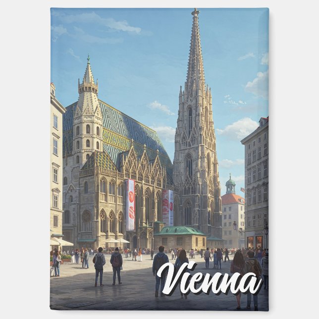 Stephansplatz Vienna Austria Travel Magnet (Vorderseite)