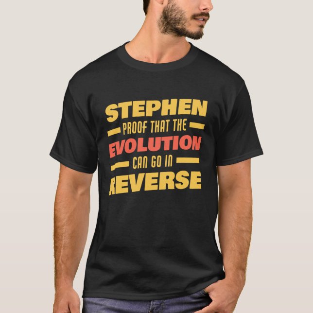 Stephen Evolution kann in Reverse Sprichwort Steph T-Shirt (Vorderseite)