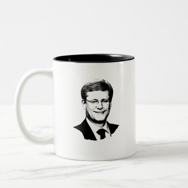 Stephen Harper stellen gegenüber Zweifarbige Tasse (Links)