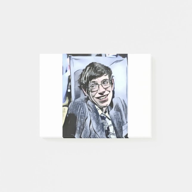 Stephen Hawking Foto. Post-it Klebezettel (Vorderseite)