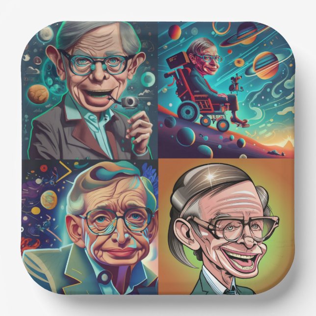 Stephen Hawking Genius Pappteller (Vorderseite)