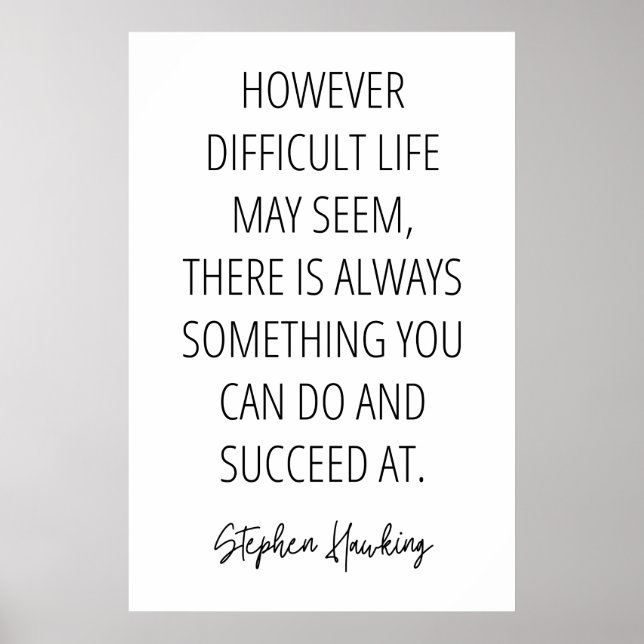 Stephen Hawking Inspiration Zitat Poster (Vorne)