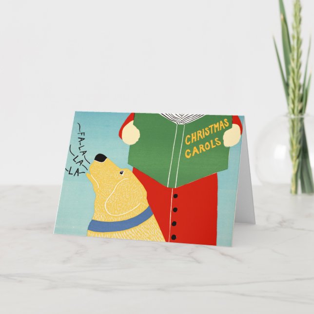 Stephen Huneck "Christmas Caroling" Grußkarte Feiertagskarte (Vorderseite)