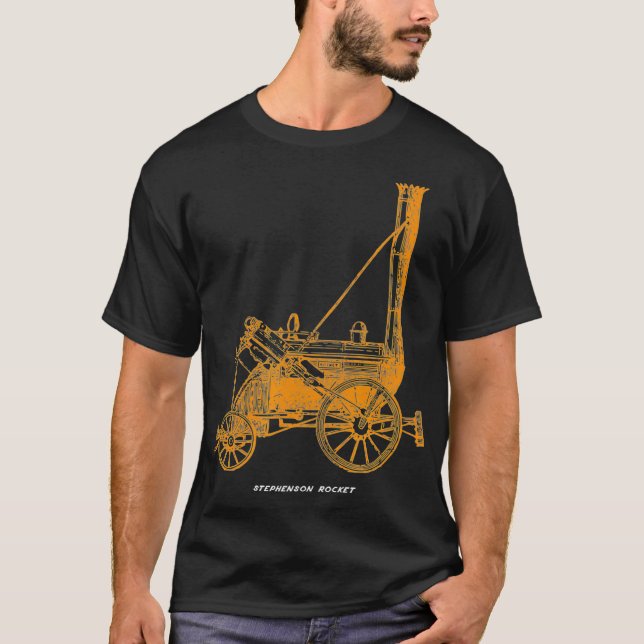 Stephenson's Rocket Steam Motor Train Locomotive T-Shirt (Vorderseite)