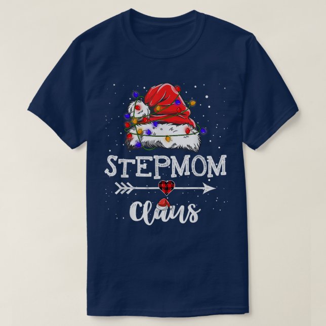 StepMom Claus Christmas Light Pajama Family Matchi T-Shirt (Design vorne)