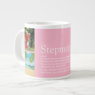 StepMom Definition Fun Foto Collage Girly Pink Jumbo-Tasse