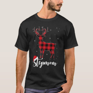 StepMom Reindeer Buffalo Red Kariert Christmas Paj T-Shirt
