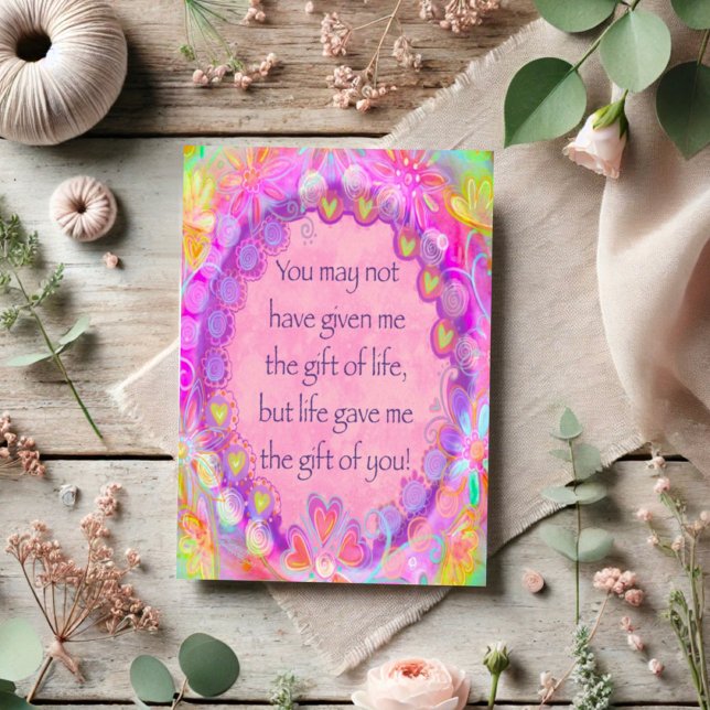 Stepmutter Bonus Mama Muttertag Hübsch Rosa Karte (Von Creator hochgeladen)