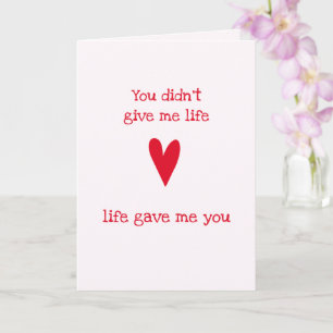 Stepmutter 'Danke'   Rotes Herz Karte