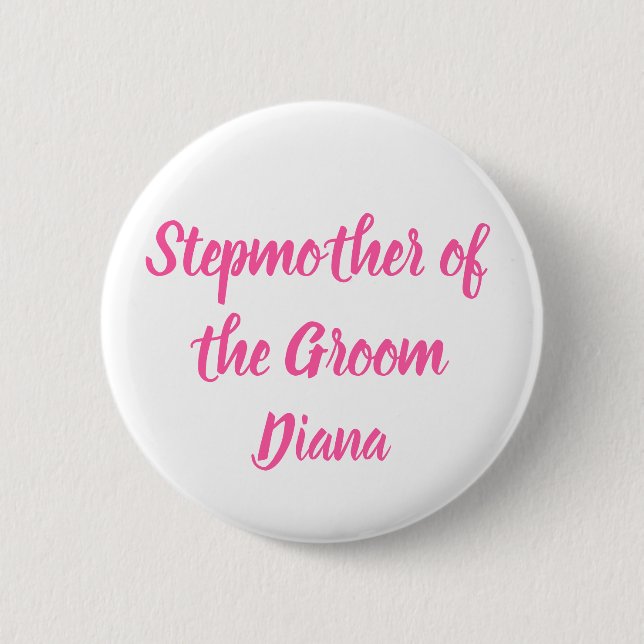 Stepmutter des Groom-Pink-Individuellen Namens Hoc Button (Vorderseite)