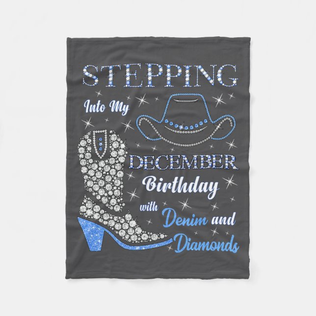 Stepng Into My December Birthday With Denim And Di Fleecedecke (Vorderseite)