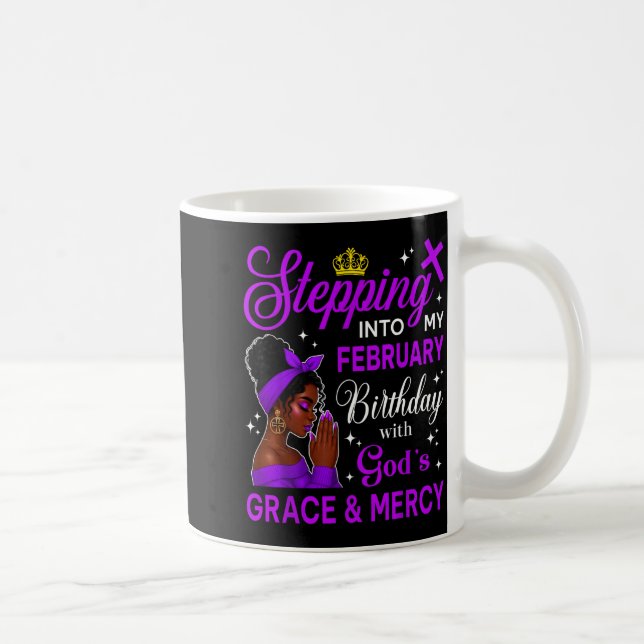Stepng Into My February Birthday Black Afro Woman  Kaffeetasse (Rechts)