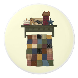 Steppdecke auf Gestell-Fachgriff Keramikknauf