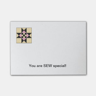 Steppdecken-Block-Post-Itanmerkungen E Post-it Klebezettel