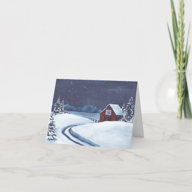 Steppdeckenscheunenkarte Feiertagskarte (Vorderseite)