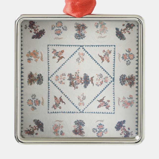 Steppen Sie "im Broderie Perse", c.1800 Silbernes Ornament (Vorne)