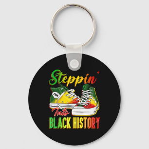 Steppin in die schwarze Geschichte Montag Afro Sch Schlüsselanhänger