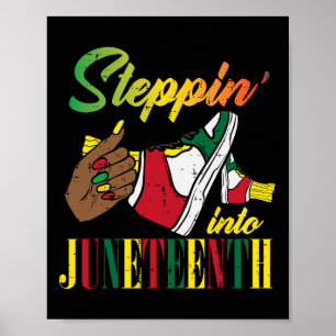 Steppin Into Juneteenth Shoes Nails Mädchen Kinder Poster