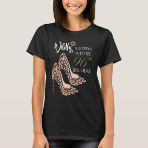 Stepping Into My 96th Birthday Leopard Print Cheet T-Shirt