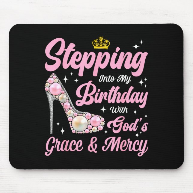 Stepping Into My Birthday Woman Girl High Heels Ch Mousepad (Vorne)