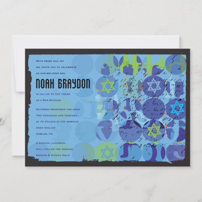 STEPPING STONES Bar Bat Mitzvah Einladung (Vorderseite)