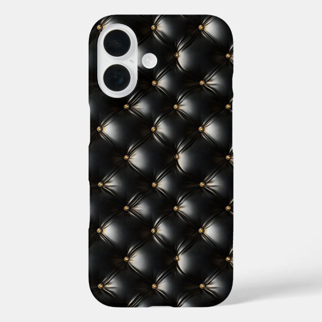 Steppmuster aus schwarzem Leder Case-Mate iPhone Hülle (Rückseite)