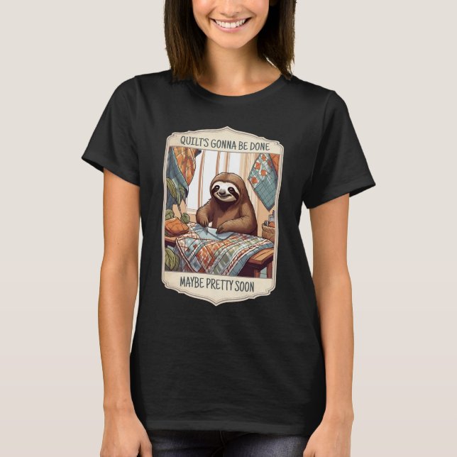 Steppnaht aus Funny-Sloth-Quilter-Steppnaht T-Shirt (Vorderseite)