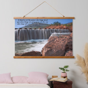 Steppsteine, die über das Wasser gehen Wandteppich Mit Holzrahmen