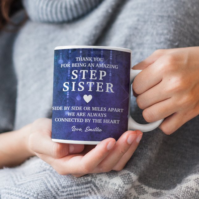 Stepsister Vielen Dank Herzlichen Dank für die Nac Kaffeetasse (Stepsister Thank You Heartfelt Message Custom Coffee Mug
)