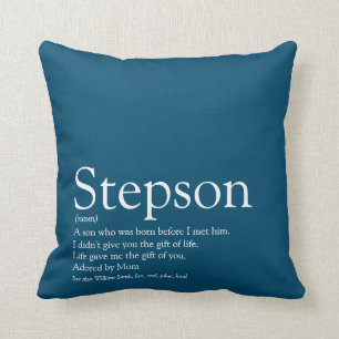 Stepson Blue Modern Fun Typografy Kissen
