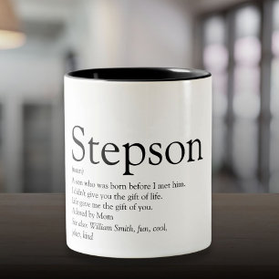 Stepson Moderne Schwarz-Weiß-Definition Zweifarbige Tasse