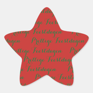 Ster Kerst tekst stickers "Prettige Feestdagen"