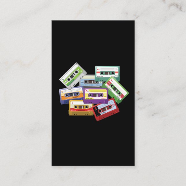 Stereo Cassette Tape Mixtape Radio 80er 90s Musik Visitenkarte (Vorderseite)